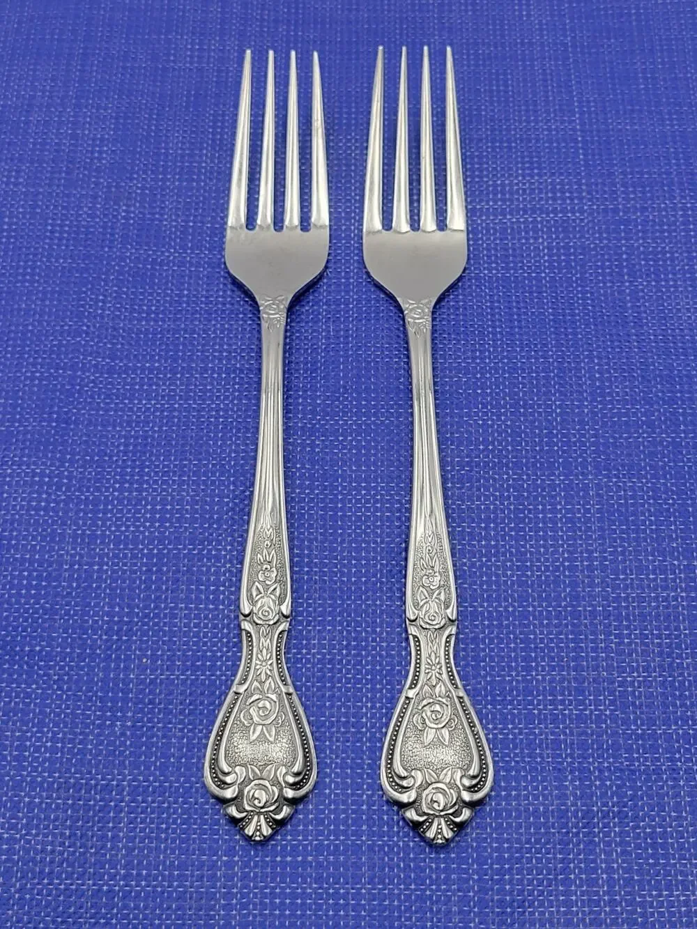 NORMANDY Floral Stainless Silverware Japan Set 2 Dinner Fork 7.75